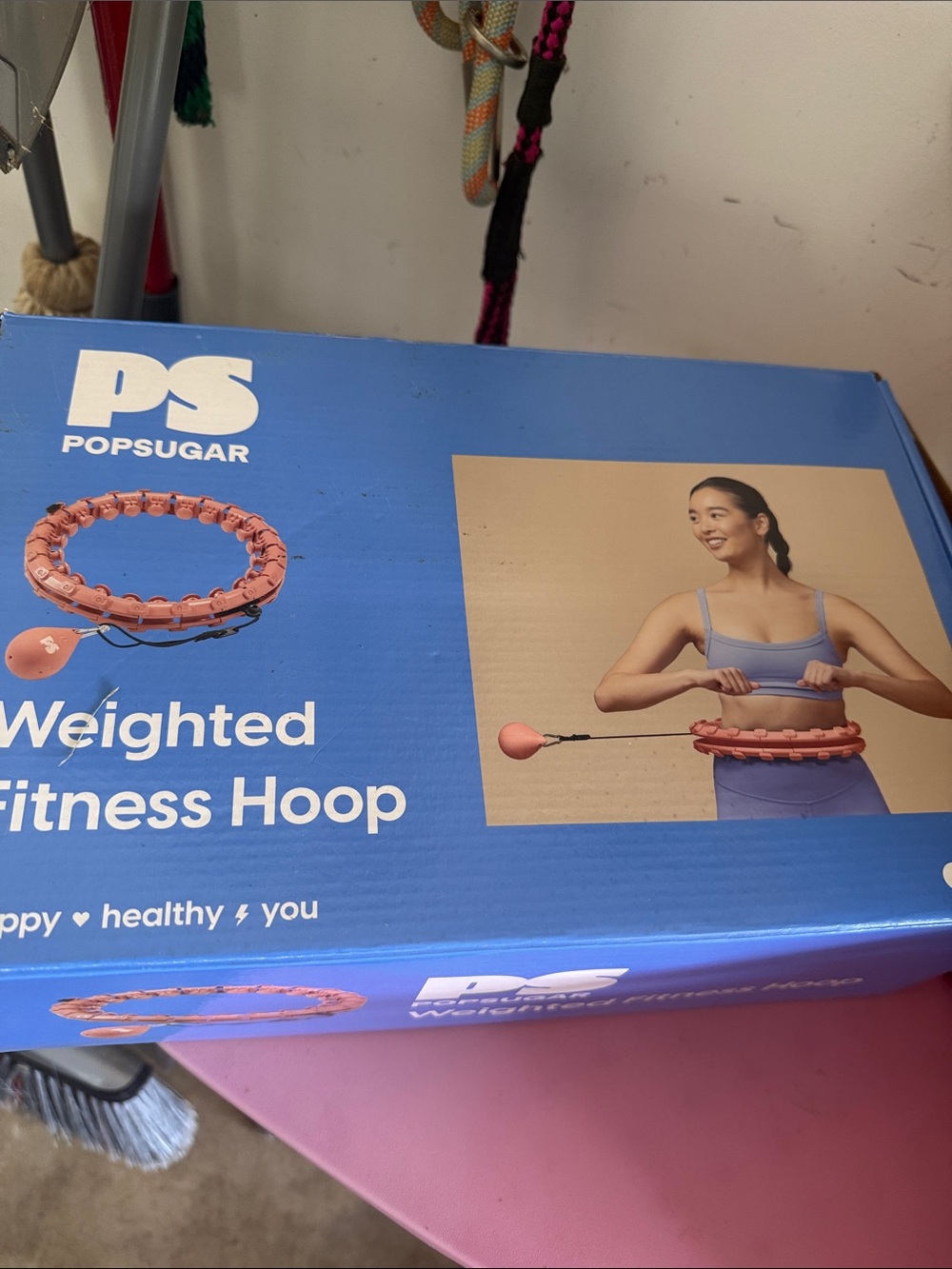 POPSUGAR Coral Pink Weighted Fitness Hoop